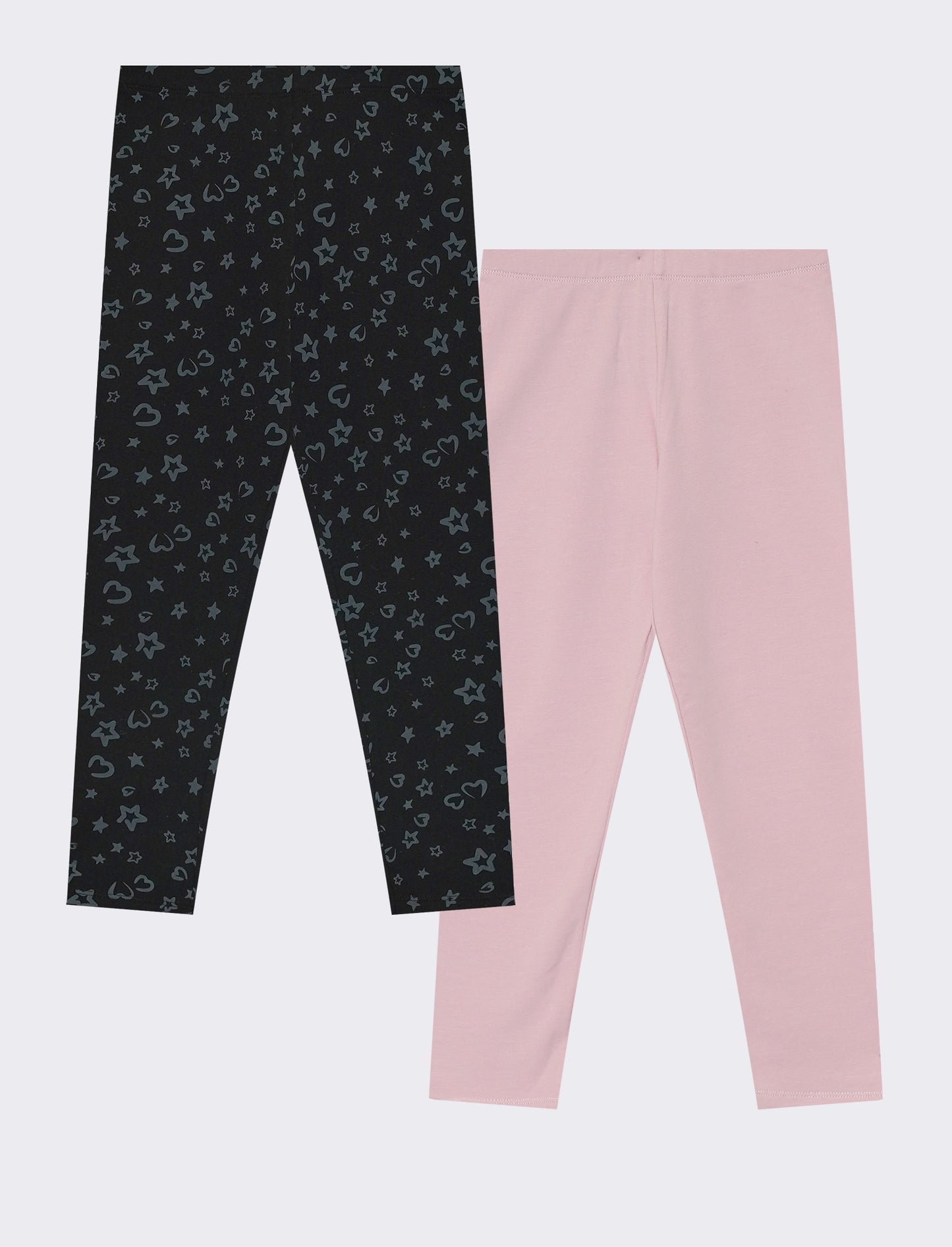 Leggings 2-pack con motivi stampati - Rosa polvere