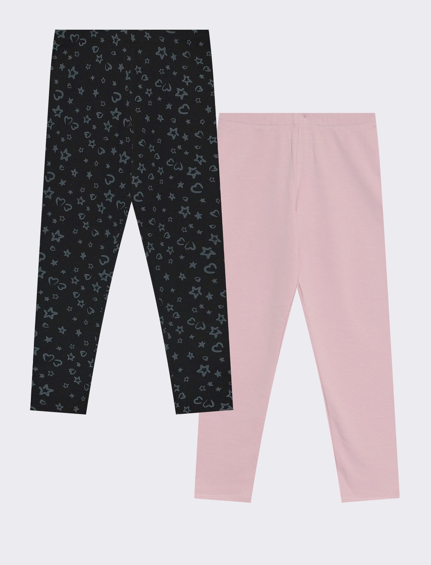 Leggings 2-pack con motivi stampati - Rosa polvere