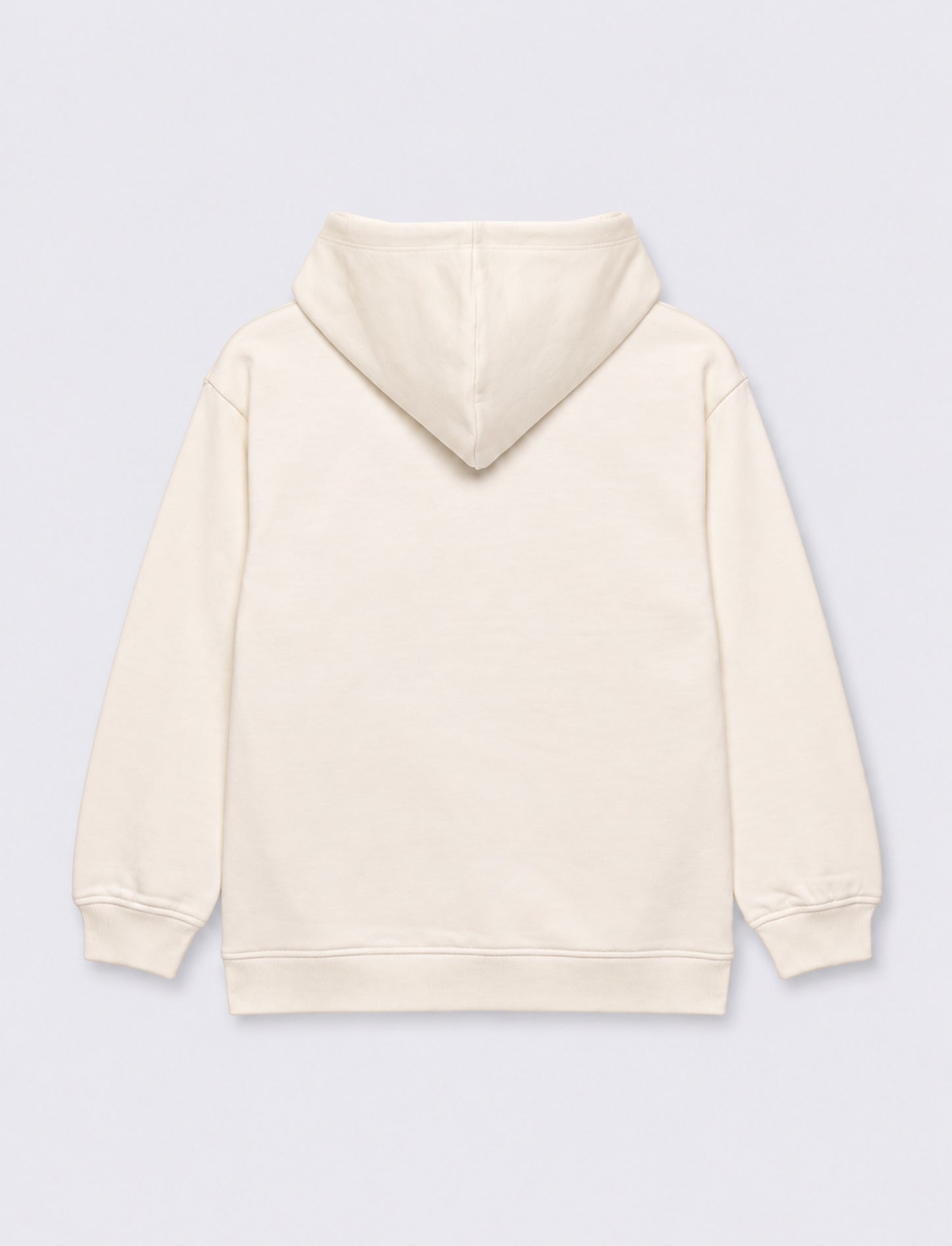 Felpa con cappuccio e zip invisibili - Bianco latte