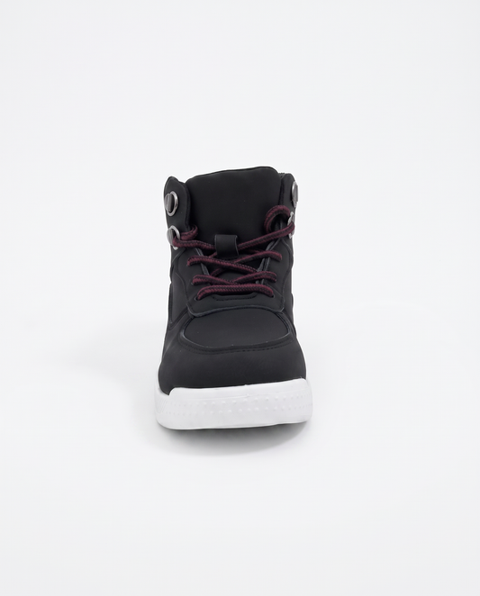 Black polyurethane trekking sneakers for kids - Black