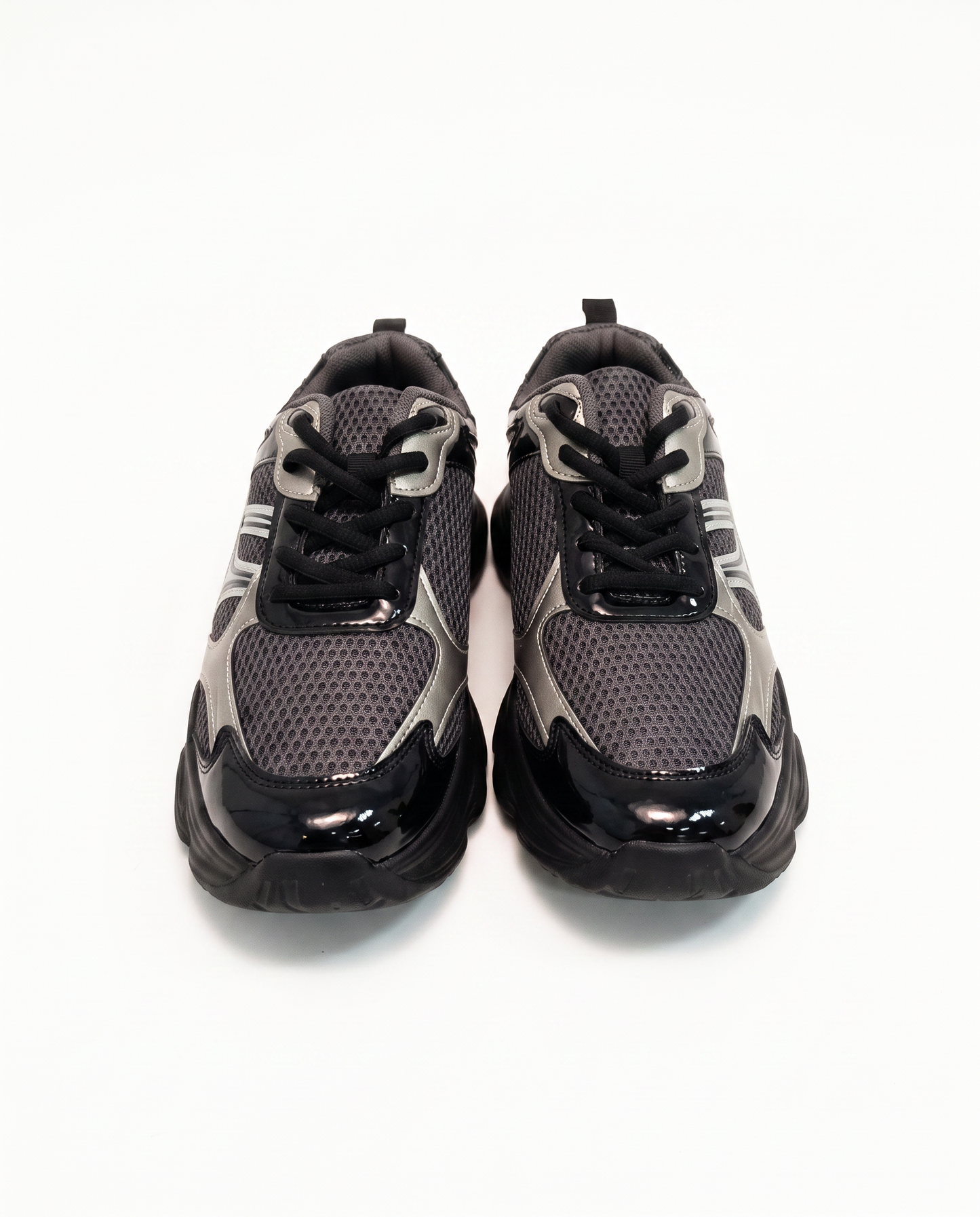 Sneakers uomo in tessuto nero argentato - Nero