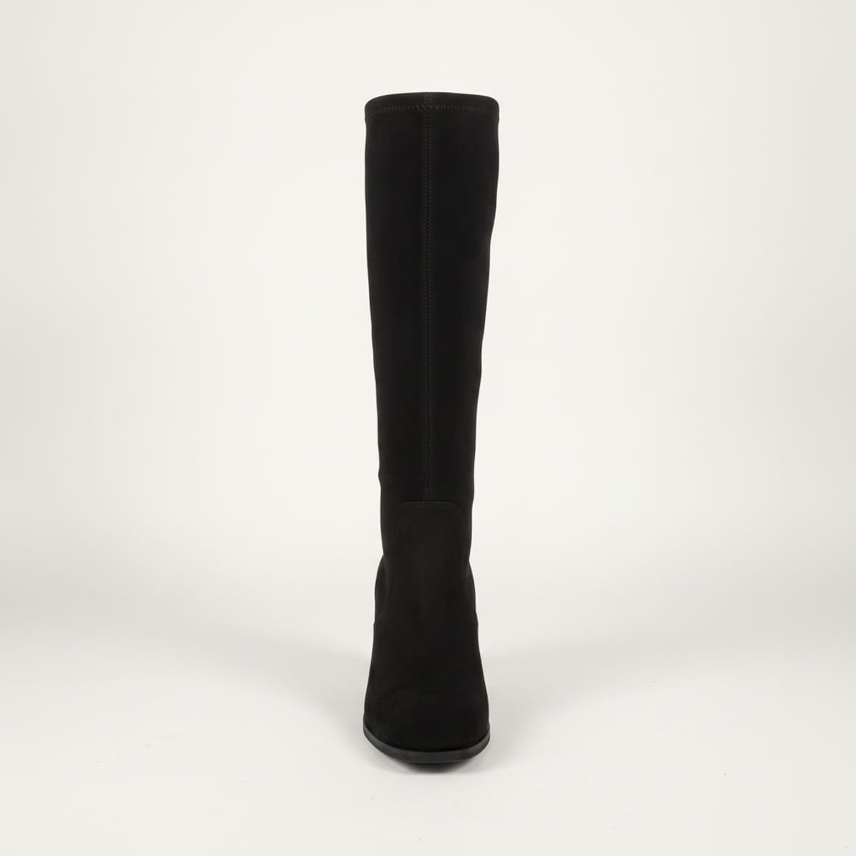 Black suede ankle boot with 80 mm heel - Black