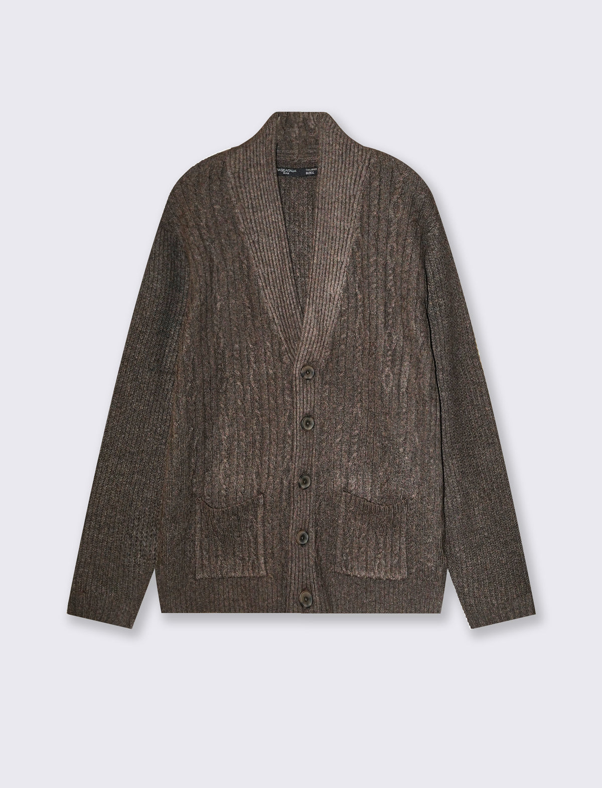 Jacquard cardigan with pockets - Brown