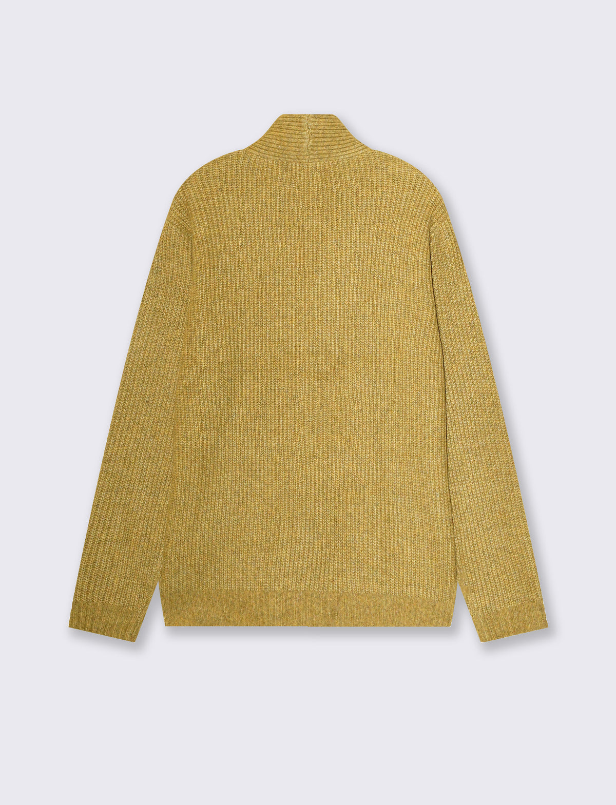Maglia cardigan jacquard con tasche - Ocra