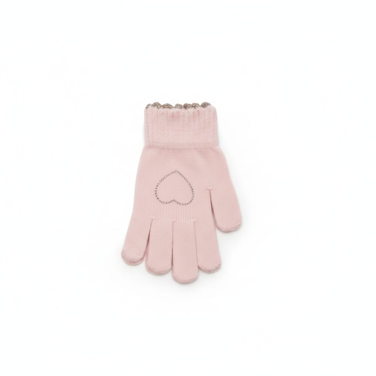 Guanti bambina con fiocco e lurex - Rosa