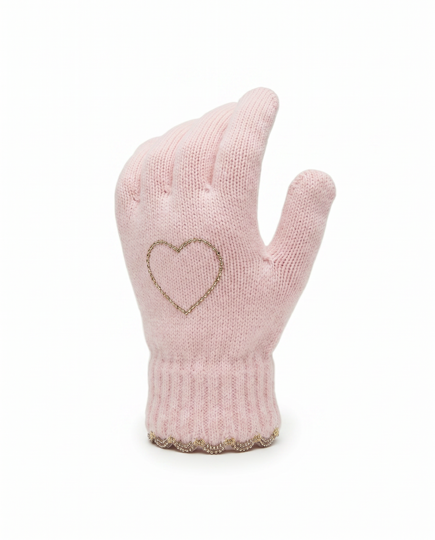 Guanti bambina con fiocco e lurex - Rosa