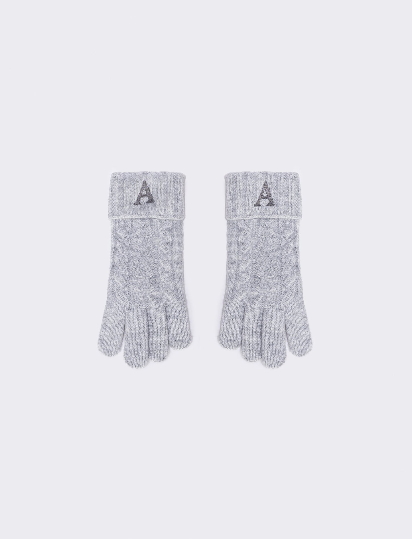 Men's Knit Gloves with Embroidered Letter - 