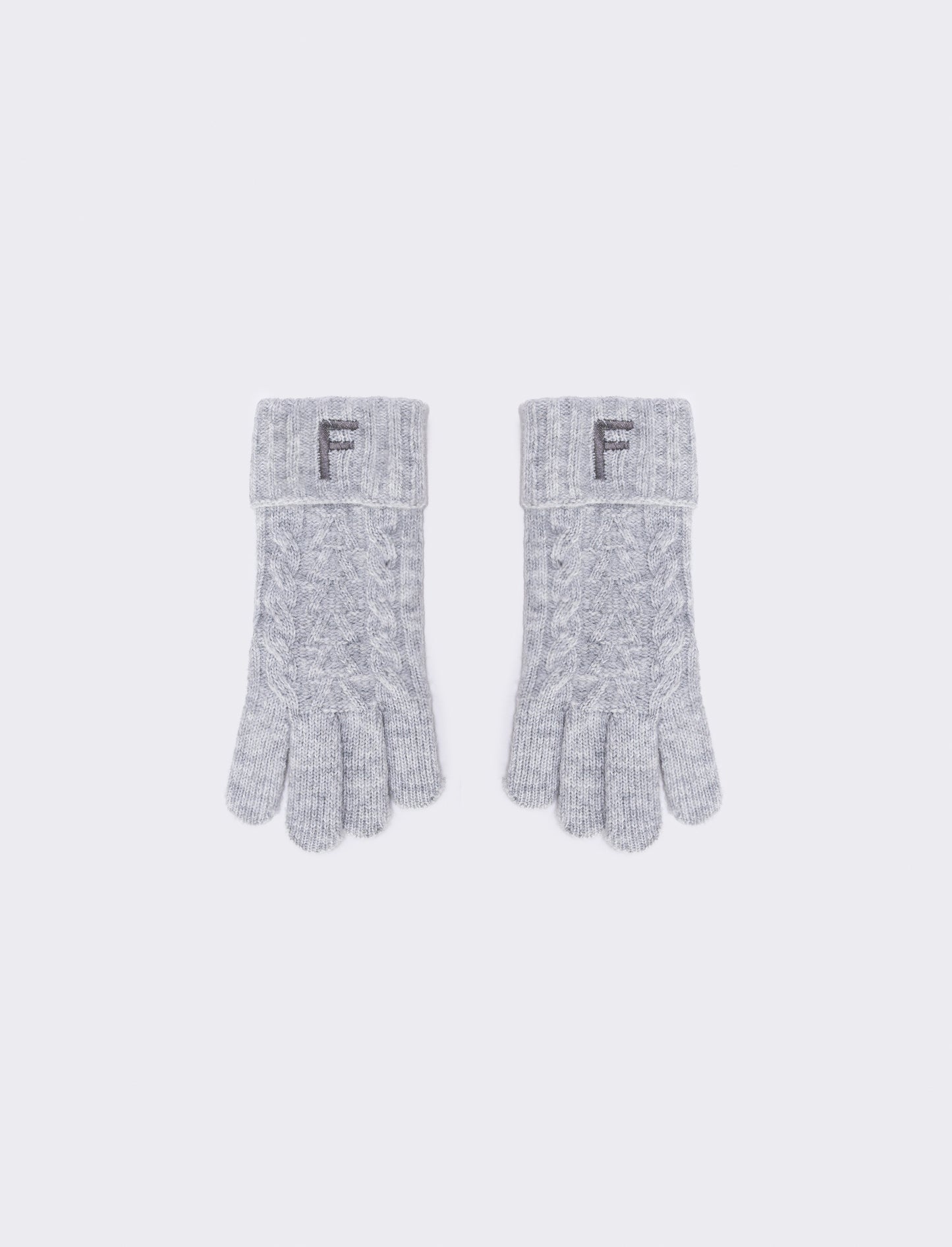 Men's Knit Gloves with Embroidered Letter - 
