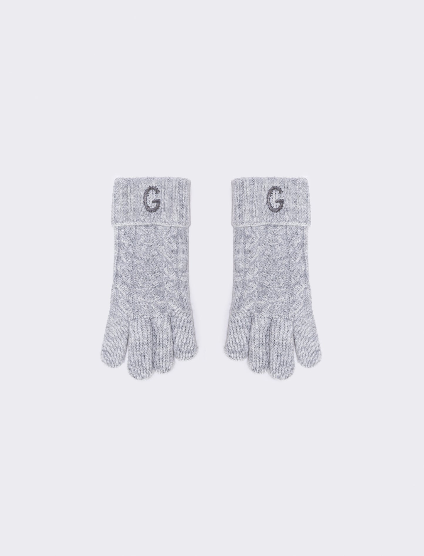 Men's Knit Gloves with Embroidered Letter - 