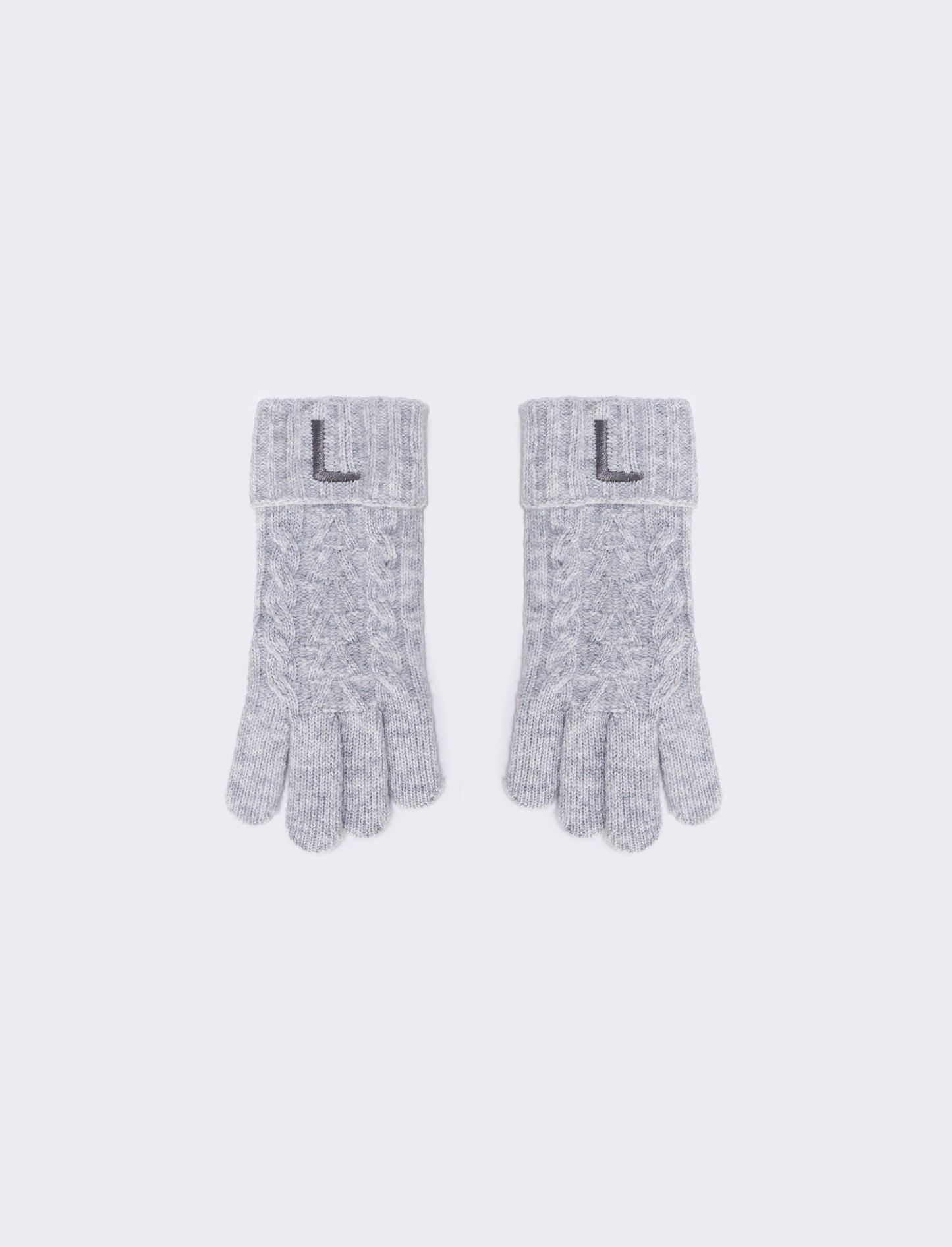 Men's Knit Gloves with Embroidered Letter - 