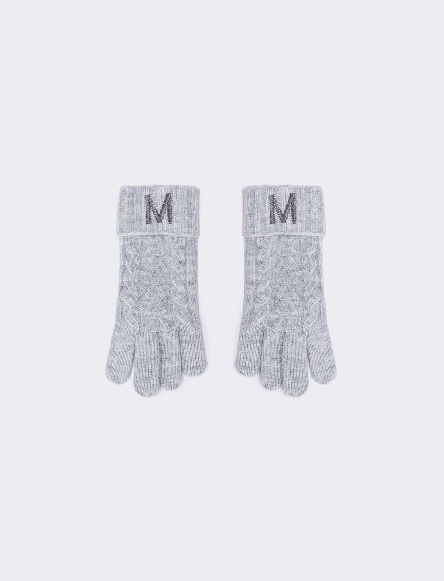Men's Knit Gloves with Embroidered Letter - 