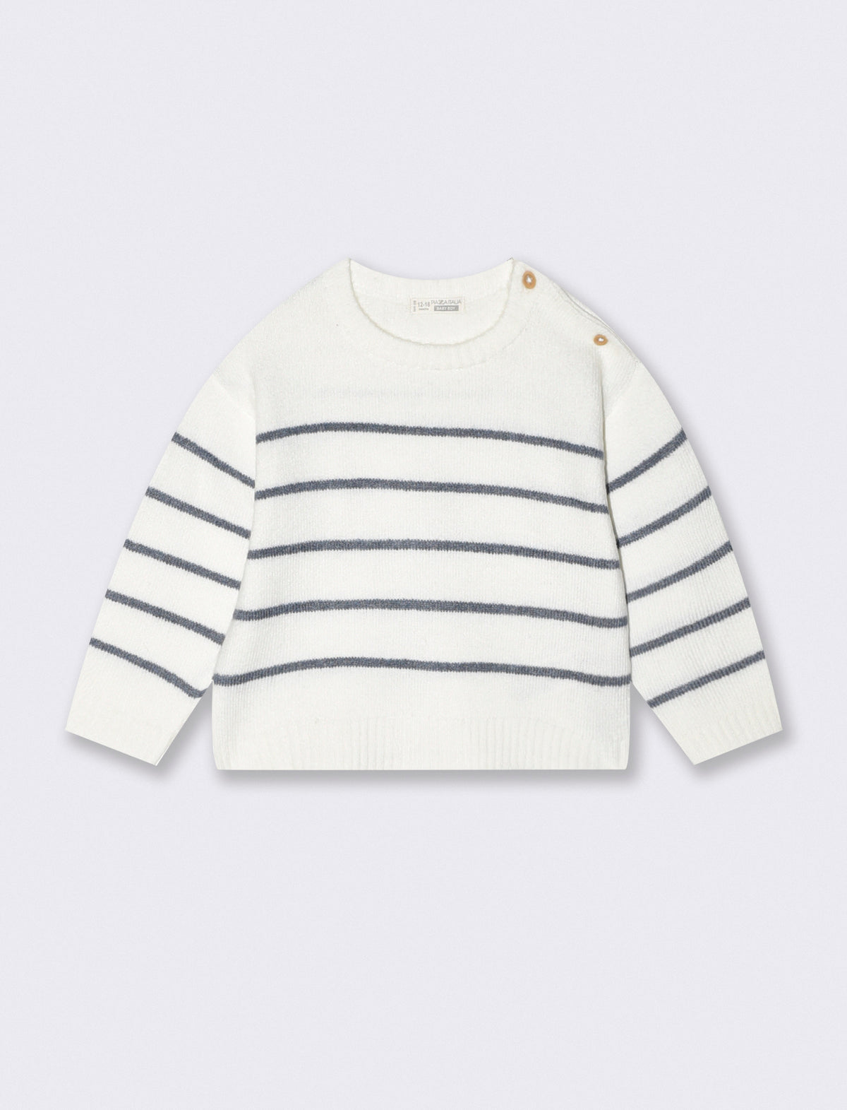 Striped crew neck sweater with buttons - Pattern