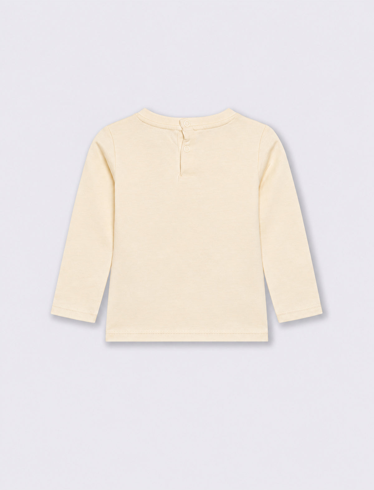 T-shirt girocollo con stampa e ricami - Bianco latte