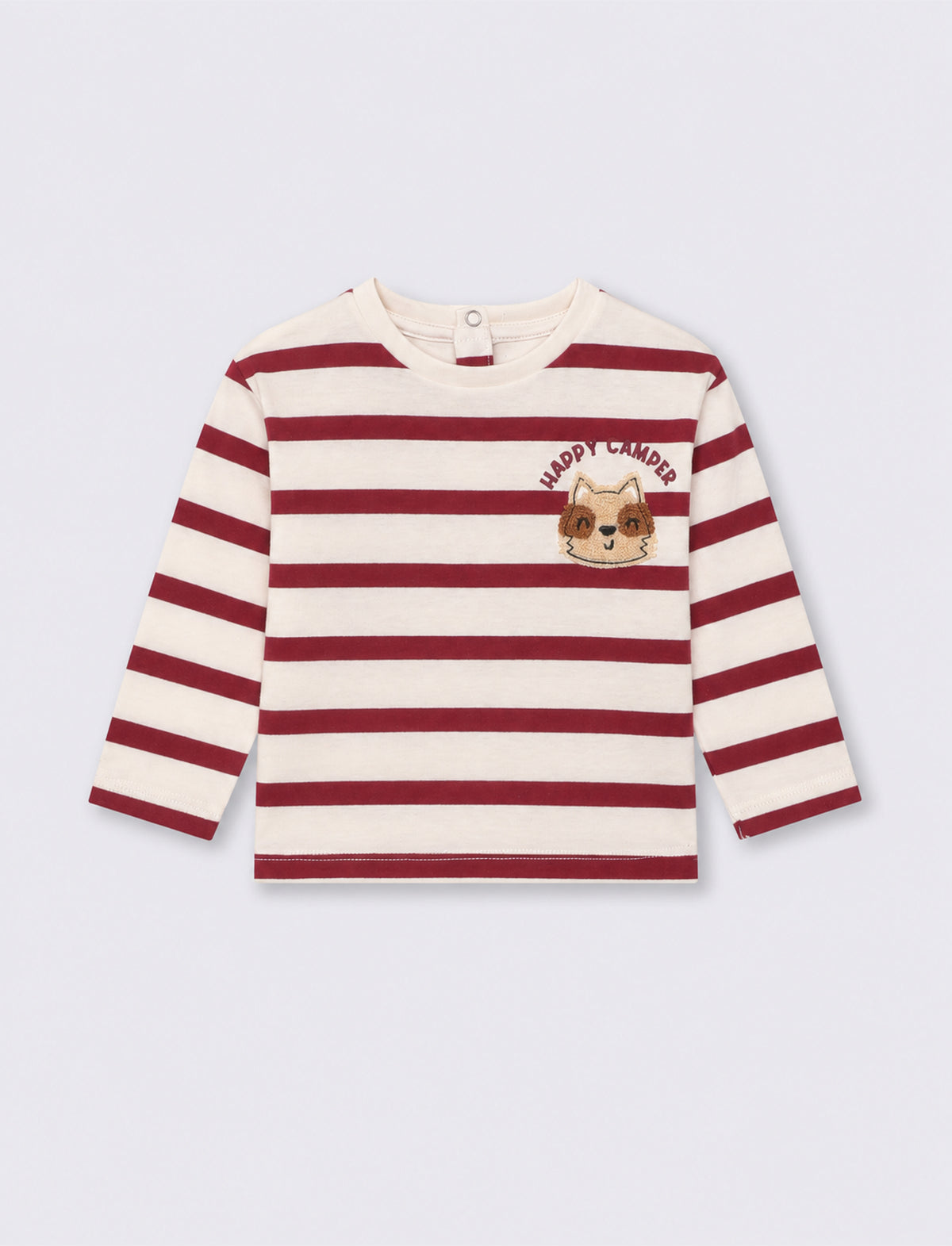 T-shirt rigata con patch di volpe - Righe