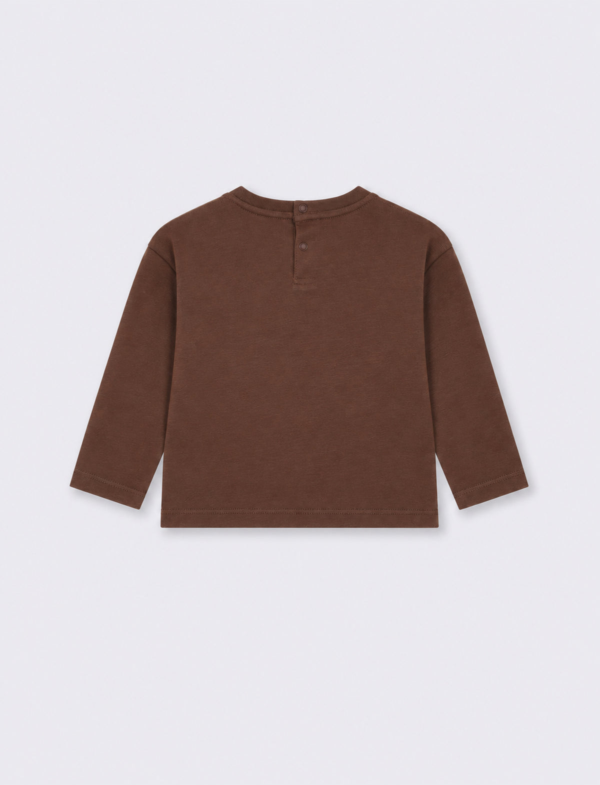 T-shirt girocollo manica lunga college - Marrone cioccolato