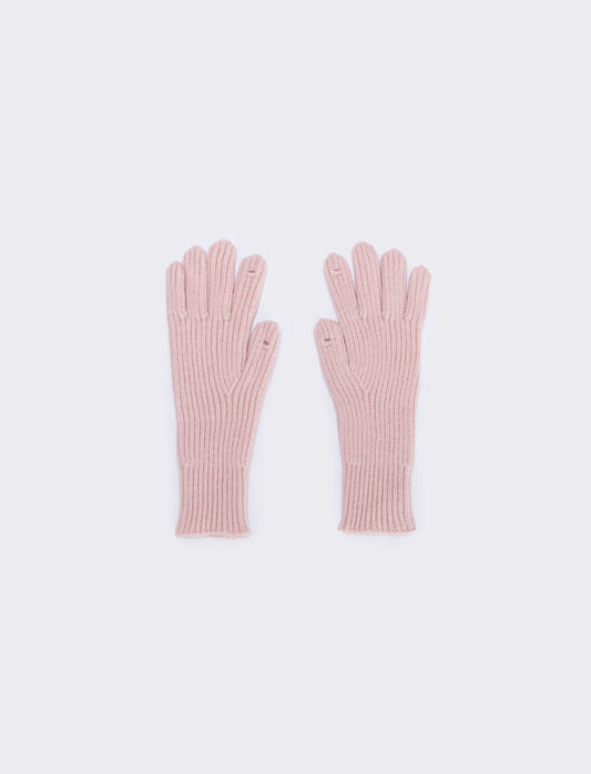 Guanti a coste medio touch elegante - Rosa
