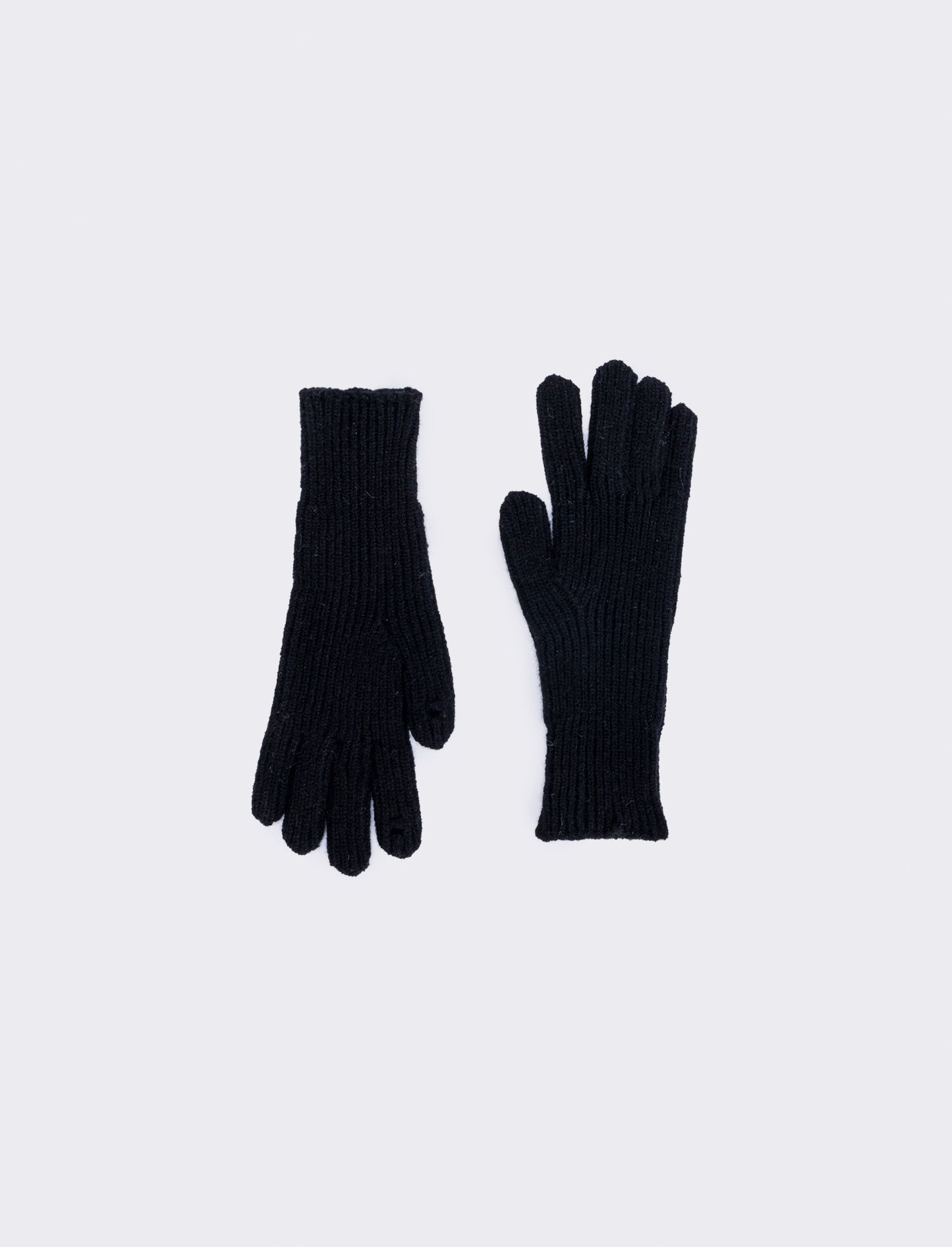 Guanti a coste medio touch elegante - Nero