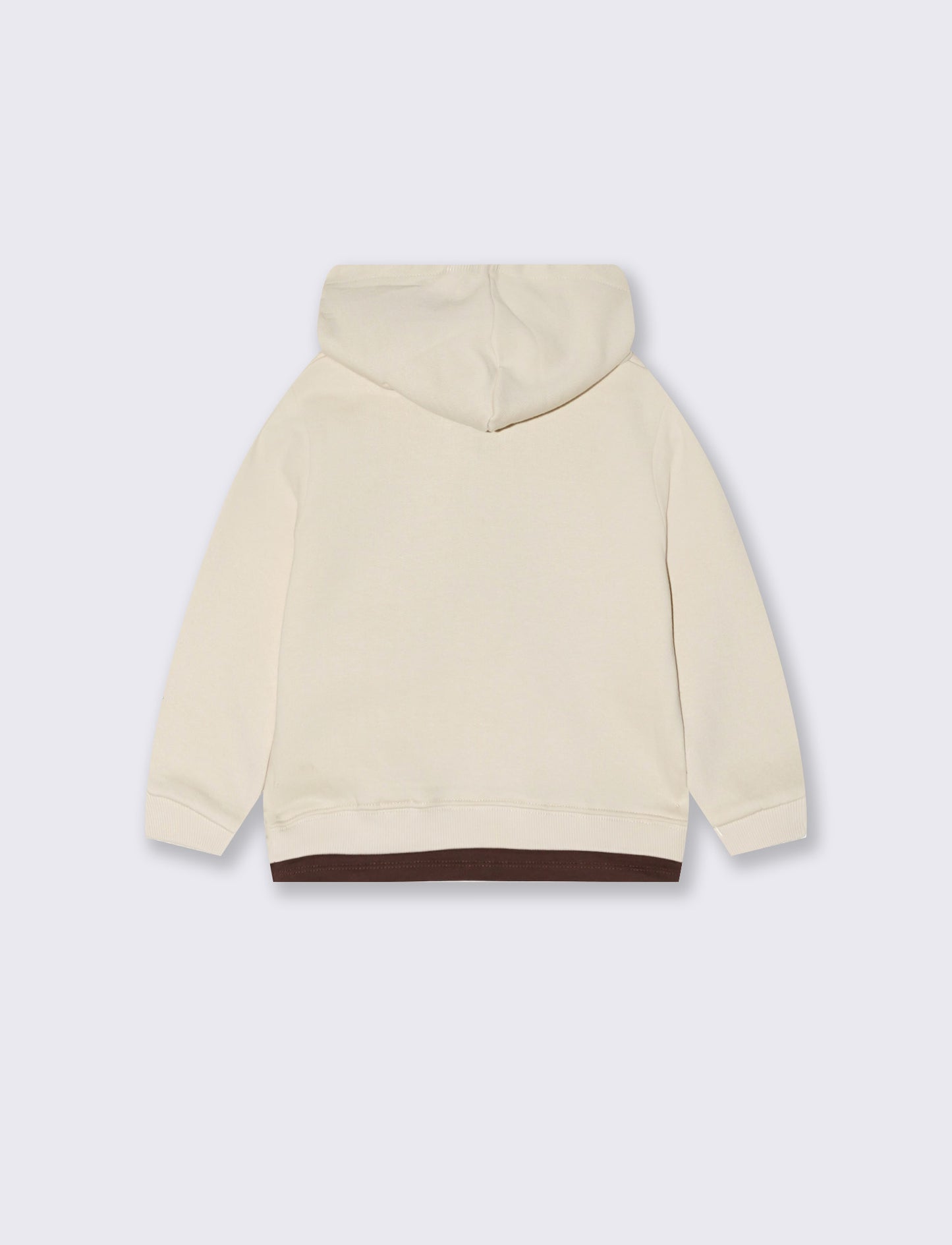 Felpa con cappuccio e ricamo sportivo - Beige