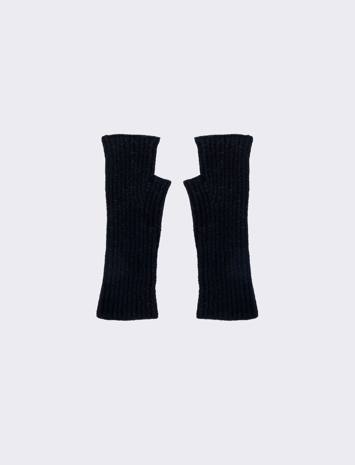 Guanti donna manicotto medio maglia - Nero