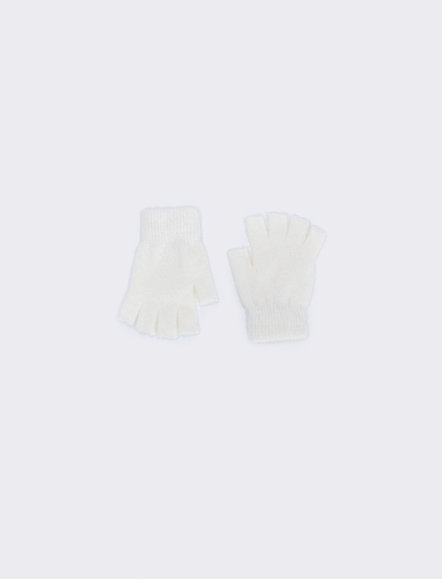 Elegant fingerless gloves - White