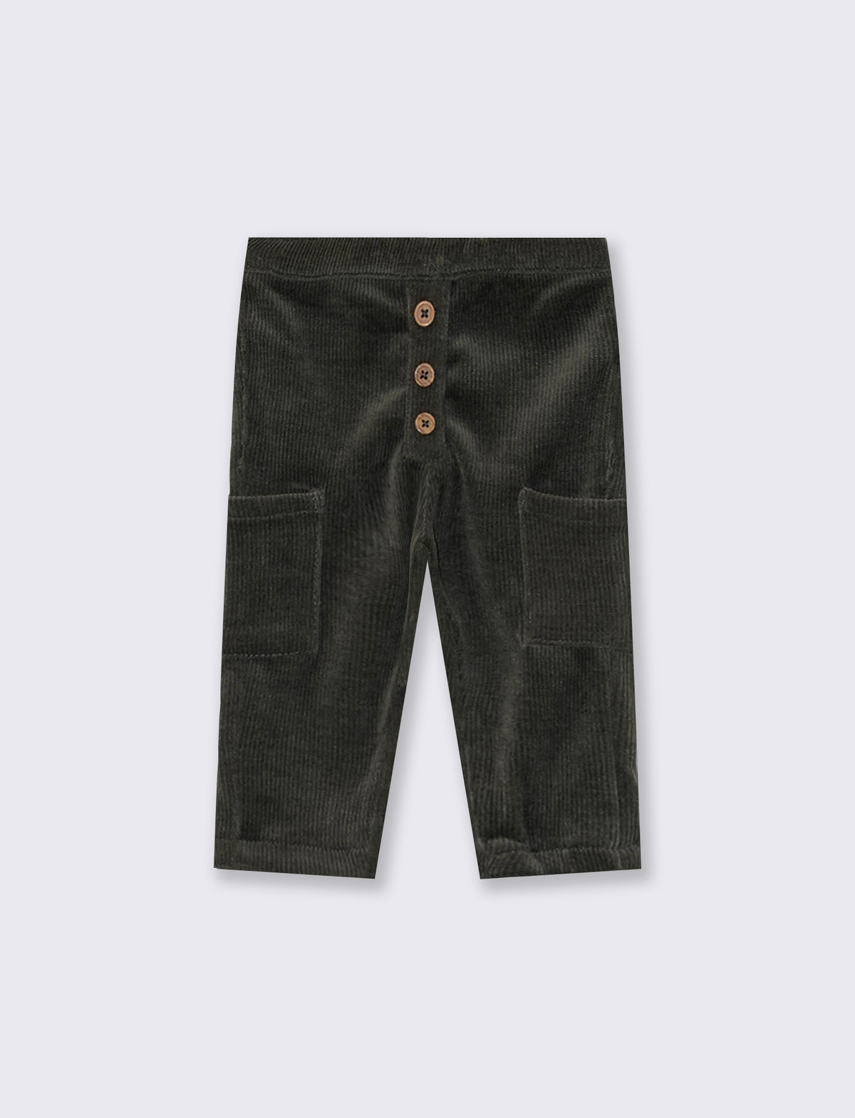 Pantaloni ampi in velluto a coste con tasche - Marrone