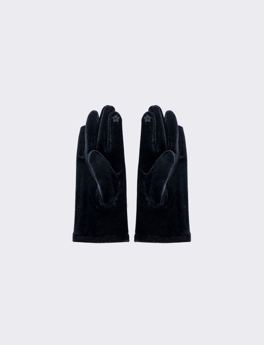 Guanti Ciniglia Touch Eleganti - Nero