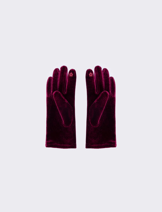 Guanti Ciniglia Touch Eleganti - Bordeaux