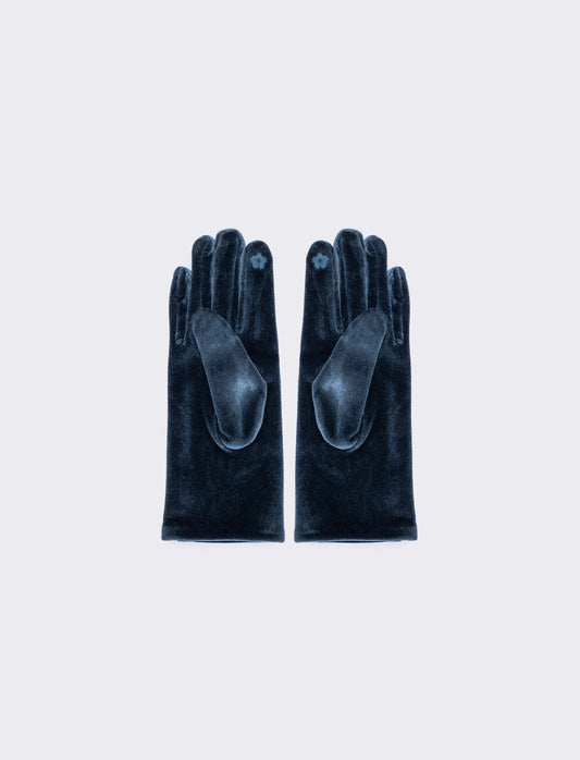 Guanti Ciniglia Touch Eleganti - Blu