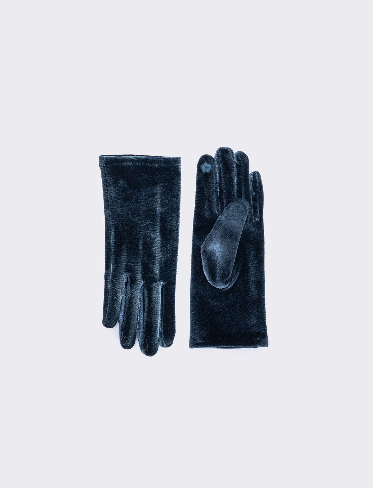 Elegant Touch Velvet Gloves - Blue
