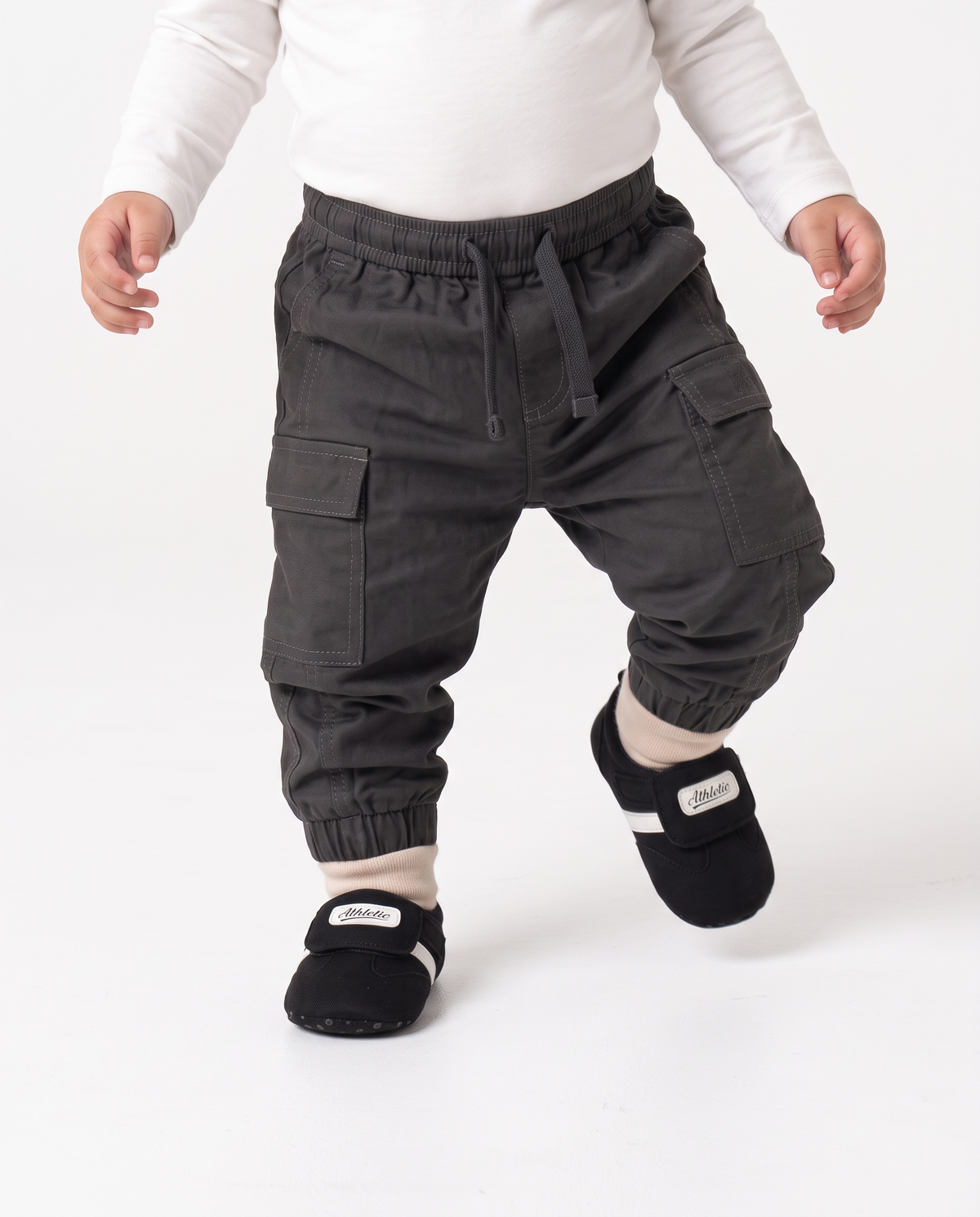 Pantaloni cargo foderati con tasche - Grigio piombo