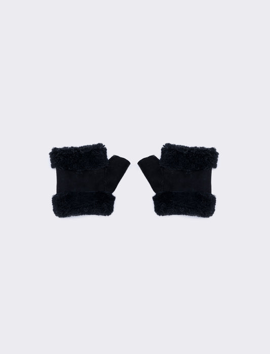 Manicotto corto effetto scamosciato - Nero