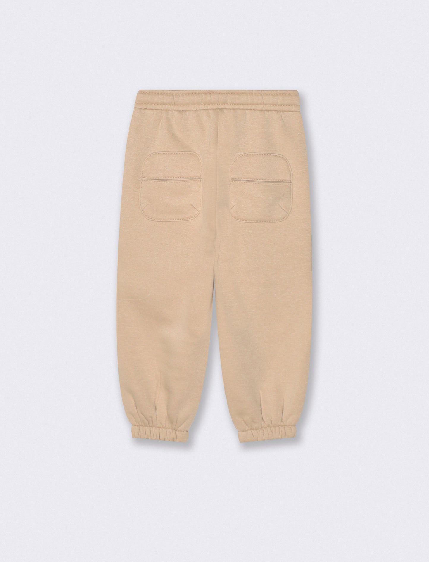 Jogger con tasche e coulisse in felpa - Beige