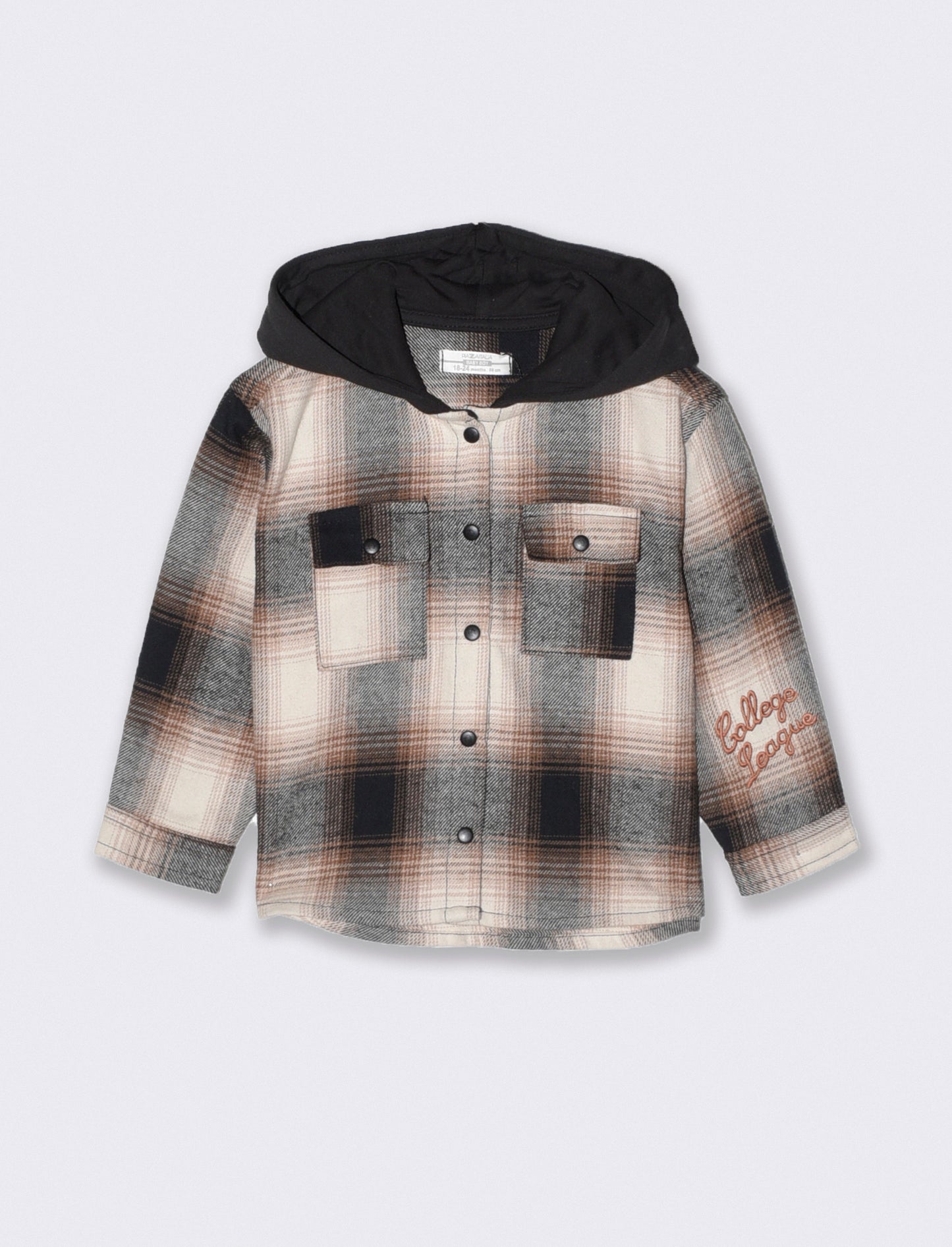 Camicia flanella a quadri con cappuccio - Fantasia