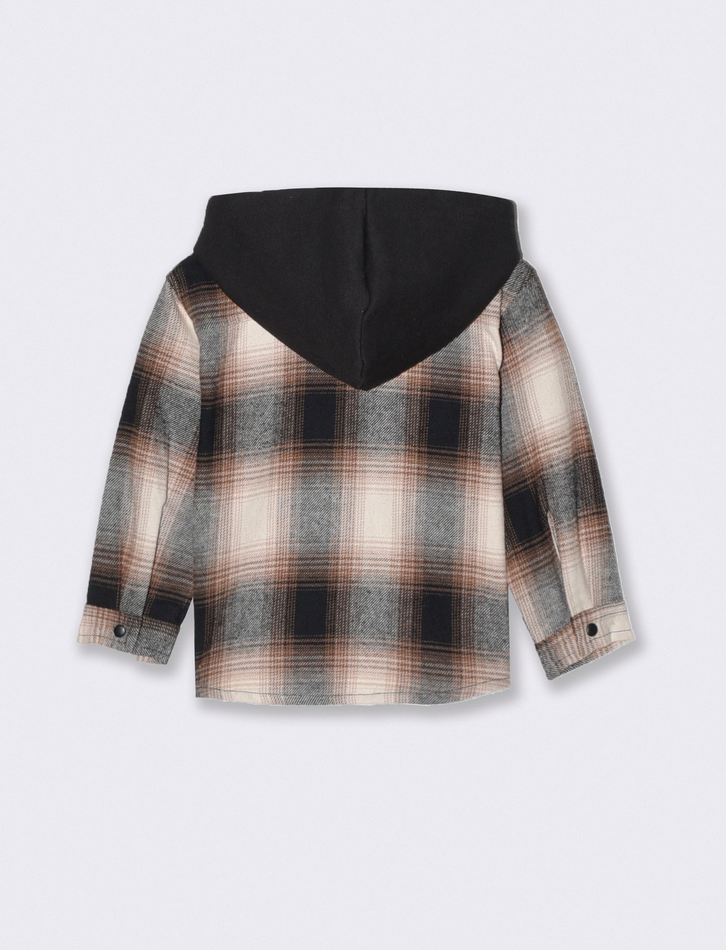 Camicia flanella a quadri con cappuccio - Fantasia