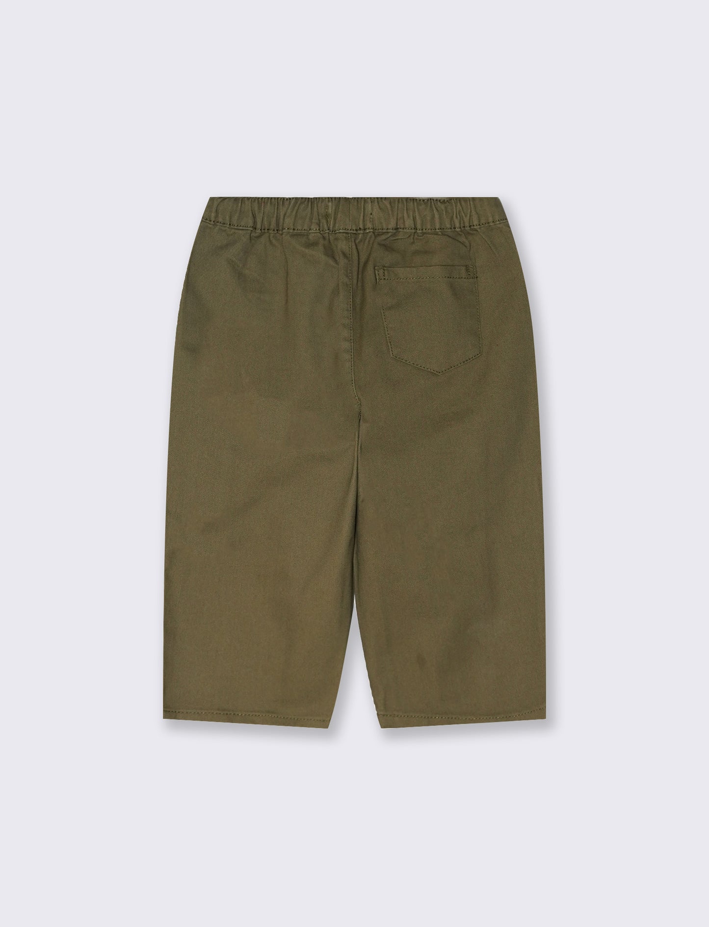 Pantaloni ampi in twill con coulisse - Verde