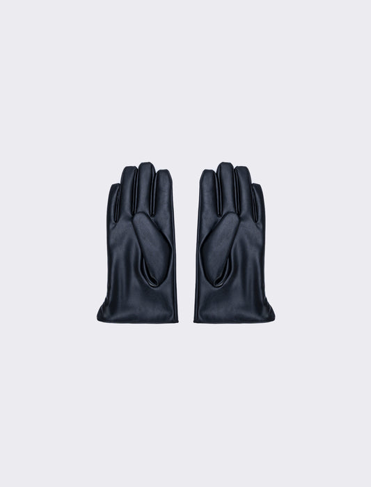 Elegant touch leather effect men's gloves - Black