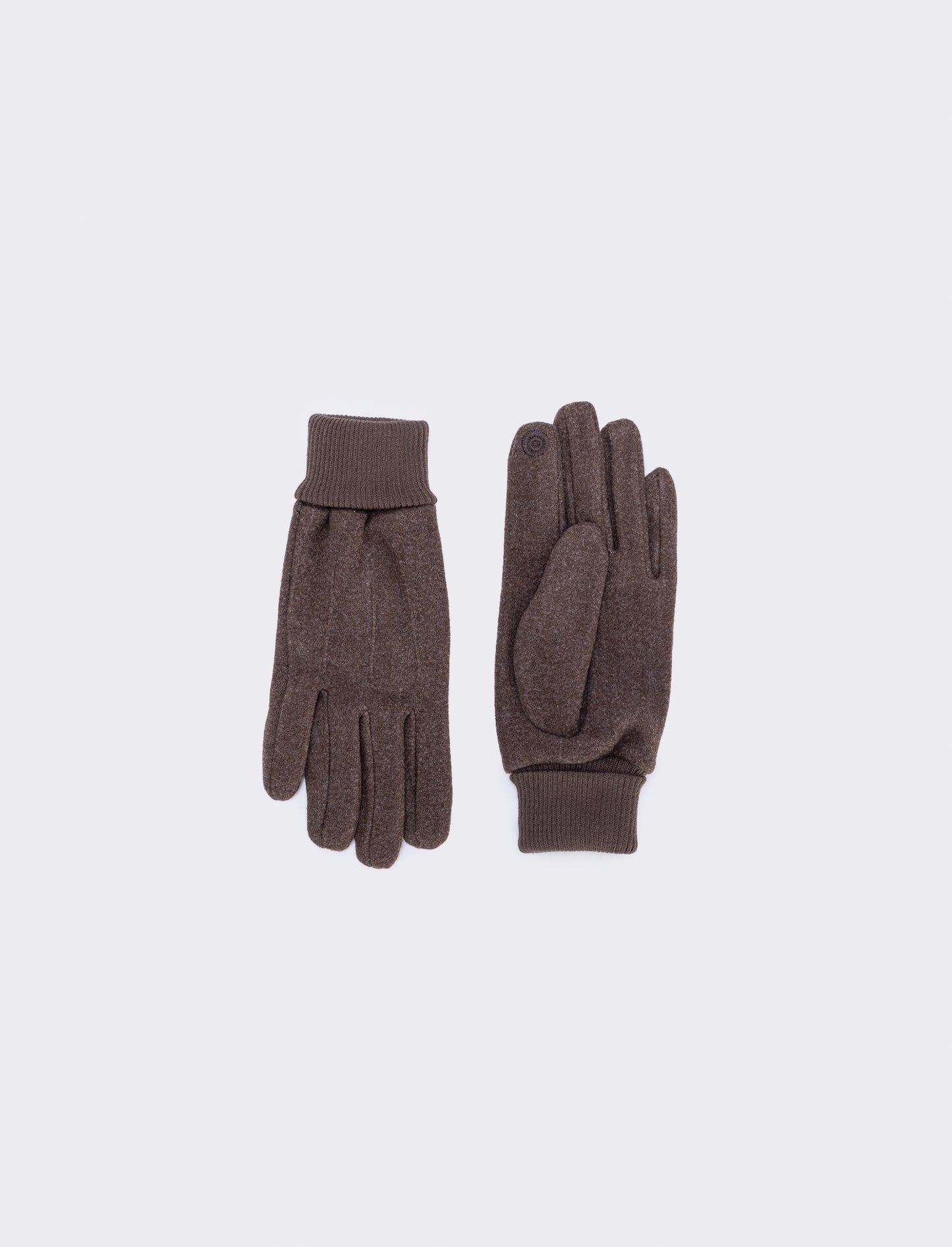 Men's Gloves with Elegant Knit Cuff - Brown