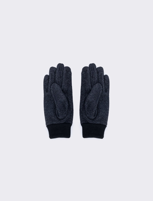 Men's Gloves with Elegant Knit Cuff - Black