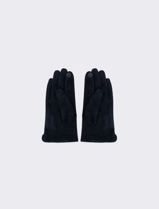 Men's Soft Suede Effect Gloves - Black