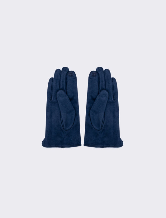 Men's Soft Suede Effect Gloves - Blue
