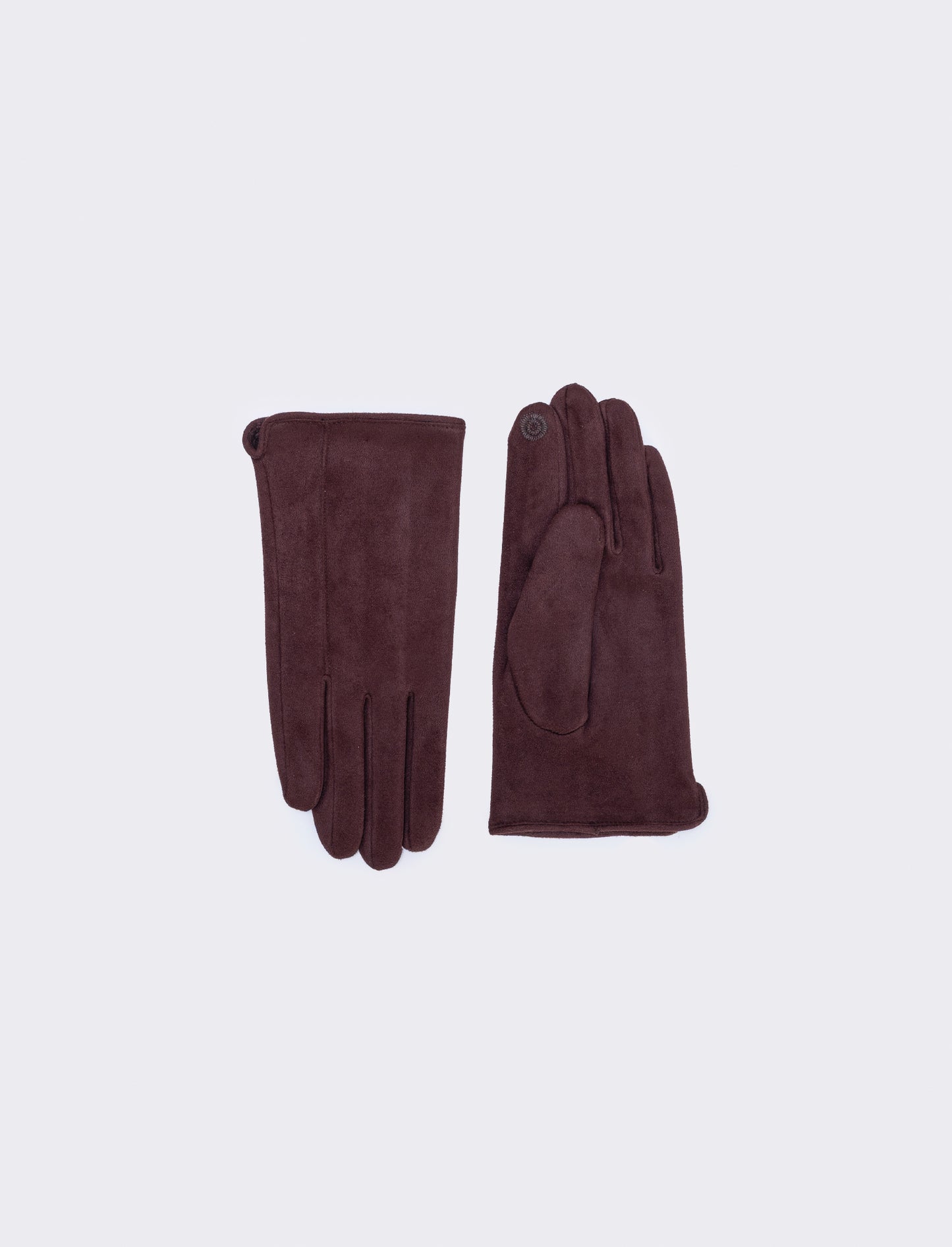 Guanti uomo effetto suede - Marrone