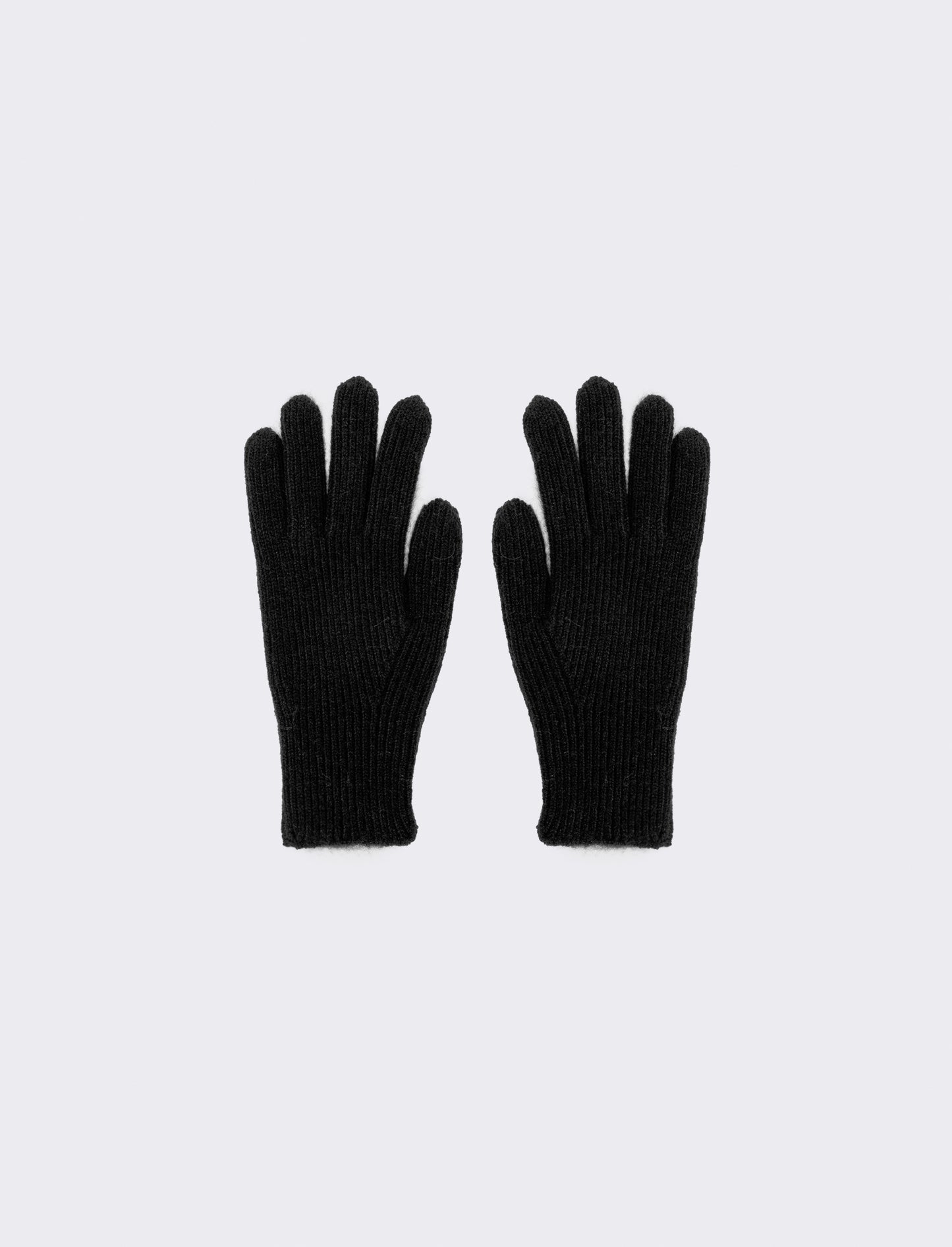 Basic ribbed elegant men's gloves - Black