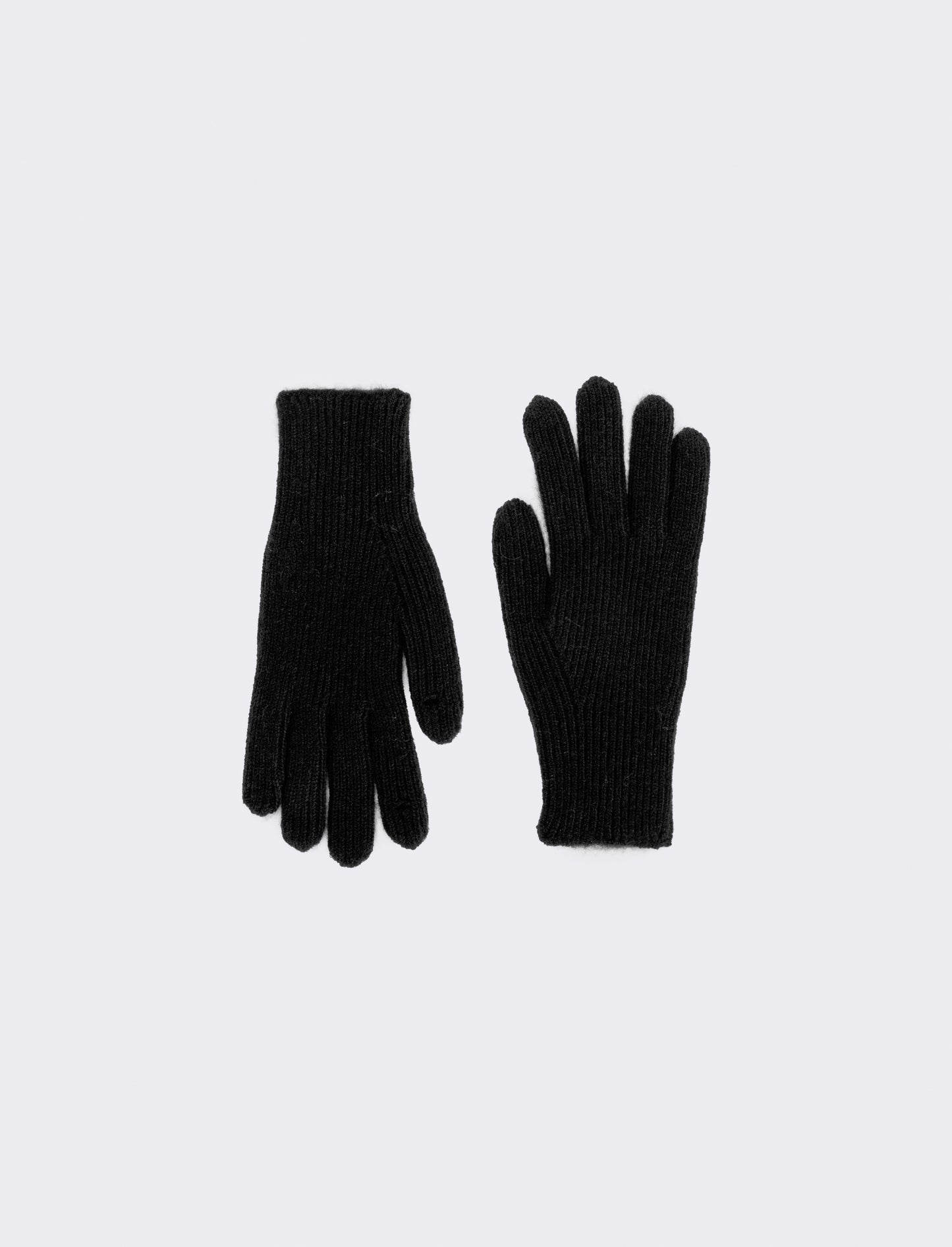 Basic ribbed elegant men's gloves - Black