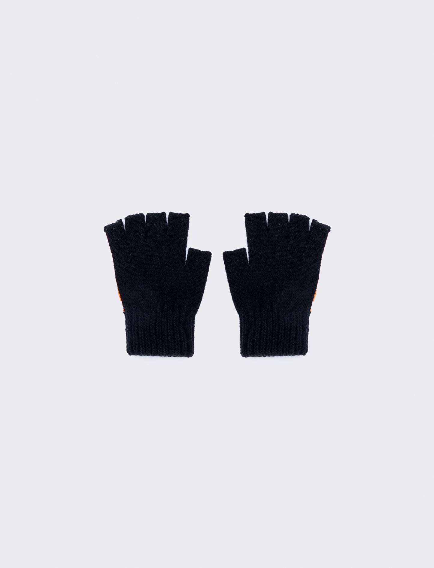 Men's gloves with contrasting stripe knit - Black