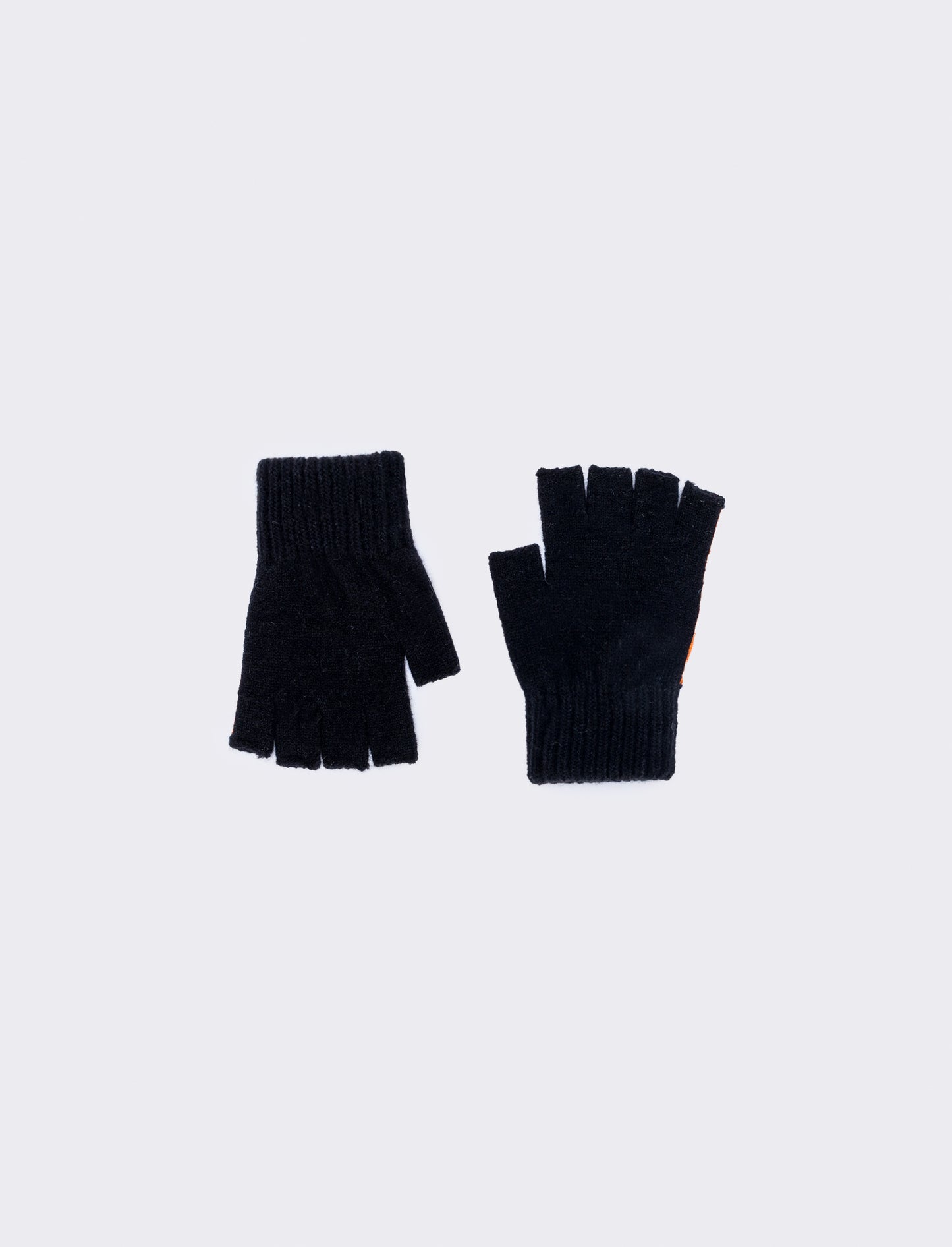 Men's gloves with contrasting stripe knit - Black