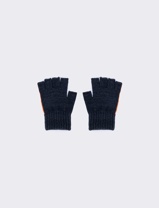 Men's gloves with contrasting stripe knit - Grey