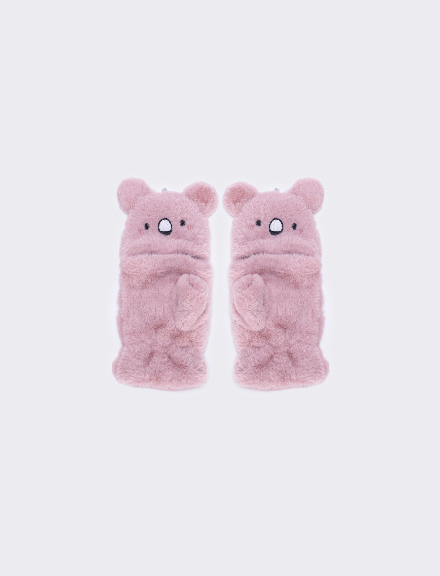 Guanti bambina animalier in finta pelliccia - Rosa