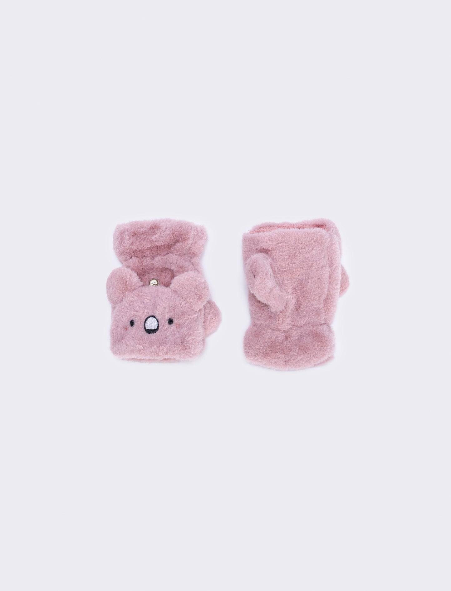 Guanti bambina animalier in finta pelliccia - Rosa