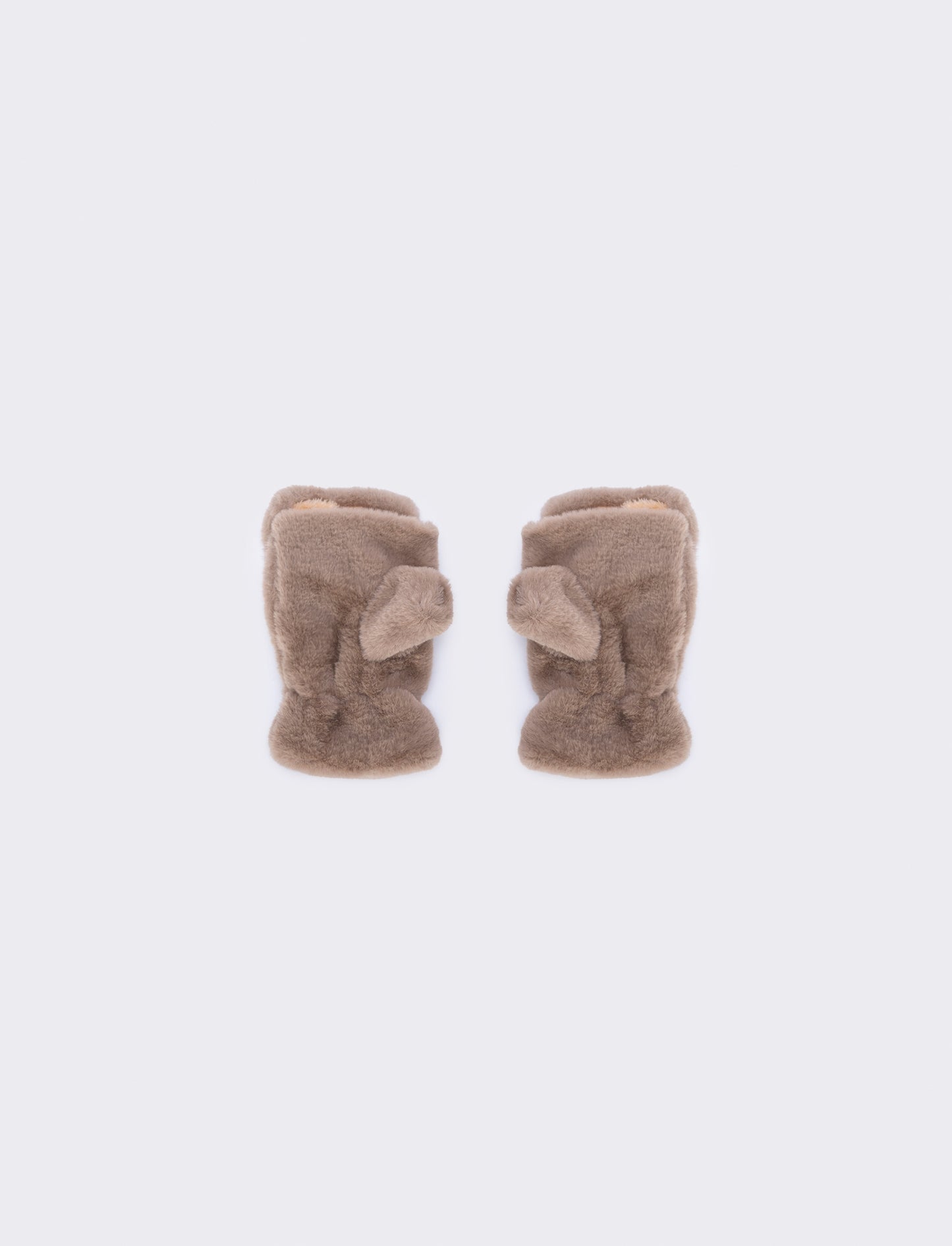 Guanti bambina animalier in finta pelliccia - Beige