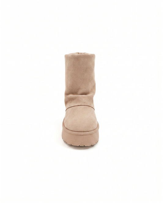 Suede effect snow boots - Beige